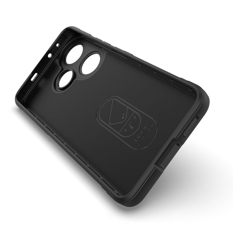 For Xiaomi Redmi Turbo 3 5G Magic Shield TPU + Flannel Phone Case(Dark Grey) - Xiaomi Cases by buy2fix | Online Shopping UK | buy2fix