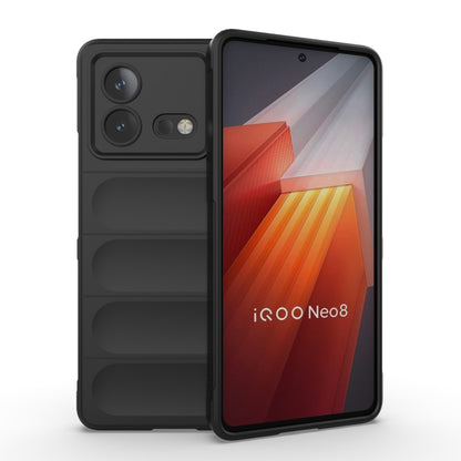 For vivo iQOO Neo8 Magic Shield TPU + Flannel Phone Case(Black) - vivo Cases by buy2fix | Online Shopping UK | buy2fix