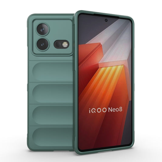 For vivo iQOO Neo8 Magic Shield TPU + Flannel Phone Case(Dark Green) - vivo Cases by buy2fix | Online Shopping UK | buy2fix