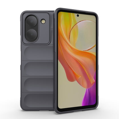 For vivo Y36 4G Magic Shield TPU + Flannel Phone Case(Dark Grey) - vivo Cases by buy2fix | Online Shopping UK | buy2fix