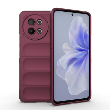 For vivo S18E 5G Magic Shield TPU + Flannel Phone Case(Wine Red) - vivo Cases by buy2fix | Online Shopping UK | buy2fix