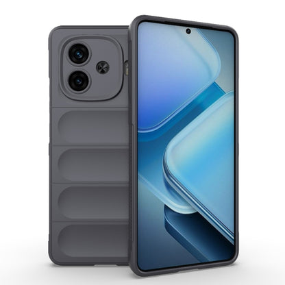 For vivo iQOO Z9 Turbo 5G Magic Shield TPU + Flannel Phone Case(Dark Grey) - vivo Cases by buy2fix | Online Shopping UK | buy2fix