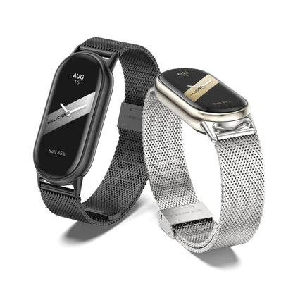 For Xiaomi Mi Band 8 / 9 / 9 NFC Mijobs Milan Buckle Metal Stainless Steel Watch Band(Silver) - Watch Bands by MIJOBS | Online Shopping UK | buy2fix