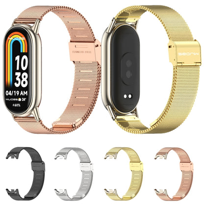 For Xiaomi Mi Band 8 / 9 / 9 NFC Mijobs Milan Buckle Metal Stainless Steel Watch Band(Silver) - Watch Bands by MIJOBS | Online Shopping UK | buy2fix