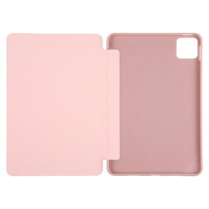 For Xiaomi Pad 6 Max 14 Three-fold Holder Flip Tablet Leather Case(Rose Gold) - More Tablet Cases by buy2fix | Online Shopping UK | buy2fix