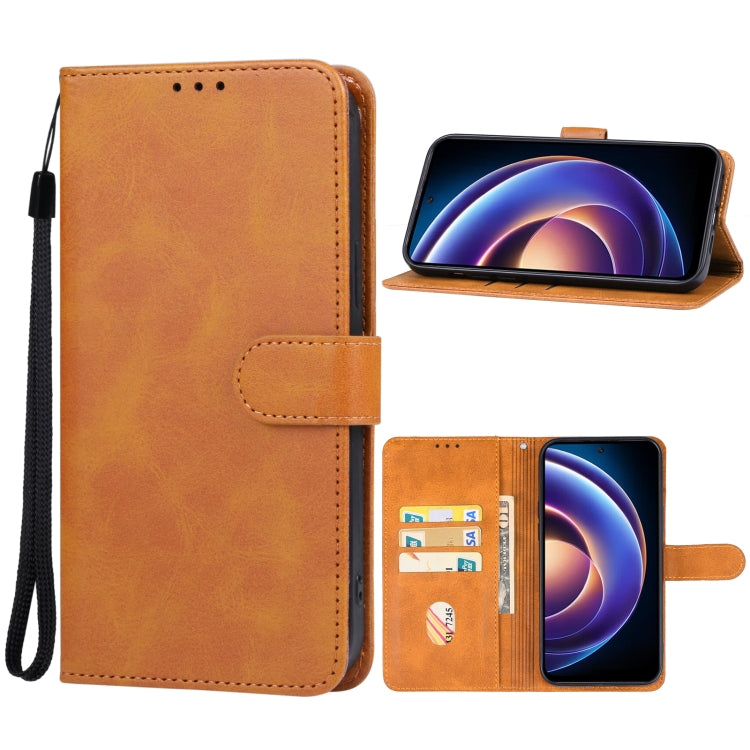 For Xiaomi Redmi Note 12R Leather Phone Case(Brown) - Xiaomi Cases by buy2fix | Online Shopping UK | buy2fix