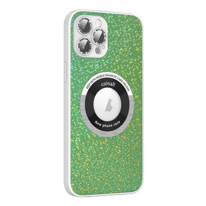 For iPhone 14 Pro Max Colorful Glitter Magnetic Magsafe TPU + PC Phone Case(Colorful Green) - iPhone 14 Pro Max Cases by buy2fix | Online Shopping UK | buy2fix