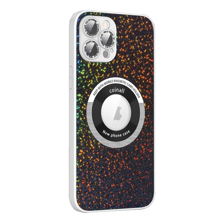 For iPhone 12 Pro Colorful Glitter Magnetic Magsafe TPU + PC Phone Case(Black) - iPhone 12 / 12 Pro Cases by buy2fix | Online Shopping UK | buy2fix