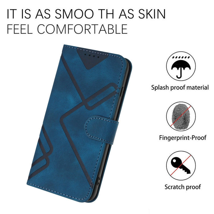 For Xiaomi Redmi K70E Line Pattern Skin Feel Leather Phone Case(Royal Blue) - K70E Cases by buy2fix | Online Shopping UK | buy2fix