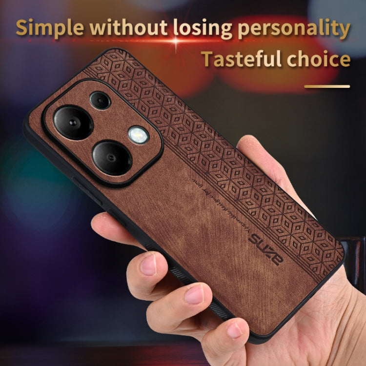 For Xiaomi Redmi Note 13 Pro 4G AZNS 3D Embossed Skin Feel Phone Case(Brown) - Note 13 Pro Cases by AZNS | Online Shopping UK | buy2fix