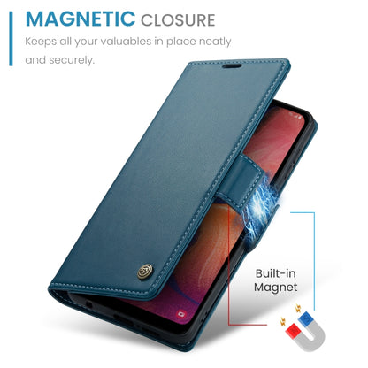 For Samsung Galaxy A40 CaseMe 023 Butterfly Buckle Litchi Texture RFID Anti-theft Leather Phone Case(Blue) - Galaxy Phone Cases by CaseMe | Online Shopping UK | buy2fix