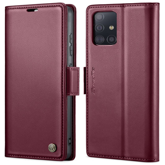 For Samsung Galaxy A71 4G CaseMe 023 Butterfly Buckle Litchi Texture RFID Anti-theft Leather Phone Case(Wine Red) - Galaxy Phone Cases by CaseMe | Online Shopping UK | buy2fix