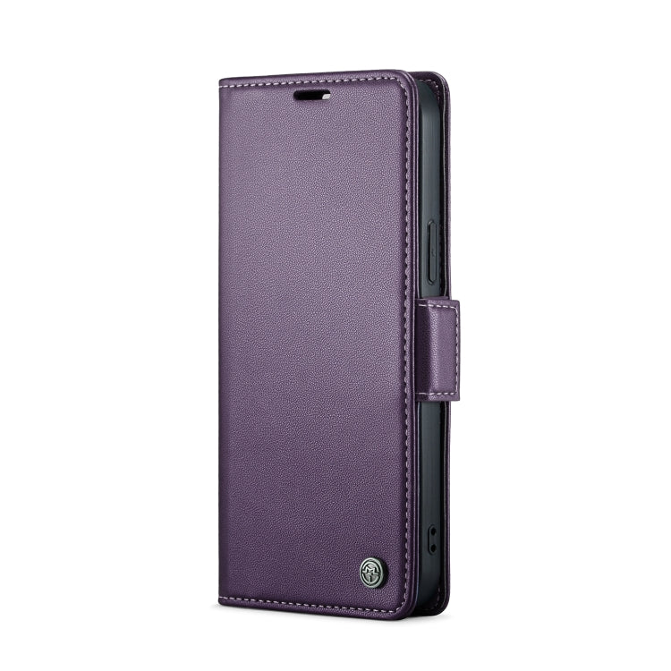 For iPhone 15 Pro CaseMe 023 Butterfly Buckle Litchi Texture RFID Anti-theft Leather Phone Case(Pearly Purple) - iPhone 15 Pro Cases by CaseMe | Online Shopping UK | buy2fix