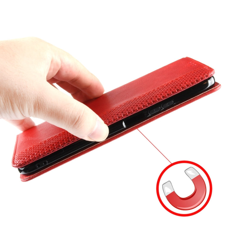 For Google Pixel 9 Pro Magnetic Buckle Retro Texture Leather Phone Case(Red) - Google Cases by buy2fix | Online Shopping UK | buy2fix