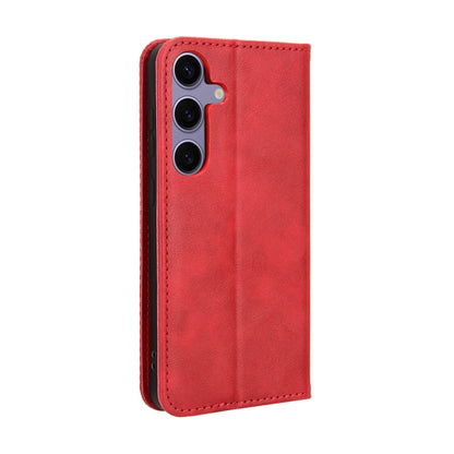 For Samsung Galaxy S24+ 5G Magnetic Buckle Retro Texture Leather Phone Case(Red) - Galaxy S24+ 5G Cases by buy2fix | Online Shopping UK | buy2fix