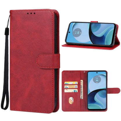 For Motorola Moto G54 Leather Phone Case(Red) - Motorola Cases by buy2fix | Online Shopping UK | buy2fix