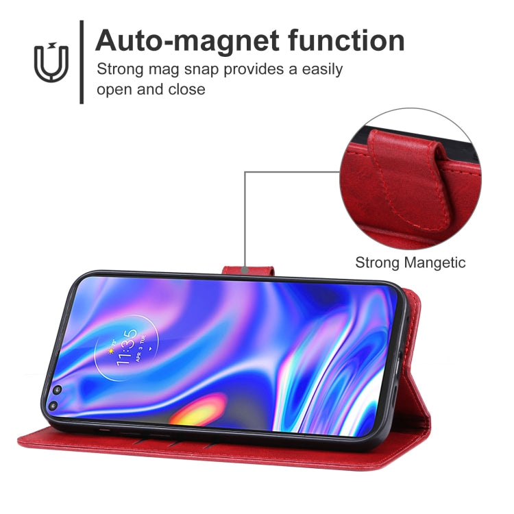 For Motorola One 5G UW Leather Phone Case(Red) - Motorola Cases by buy2fix | Online Shopping UK | buy2fix