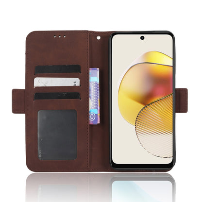 For Motorola Moto G 5G 2023 Skin Feel Calf Texture Card Slots Leather Phone Case(Brown) - Motorola Cases by buy2fix | Online Shopping UK | buy2fix