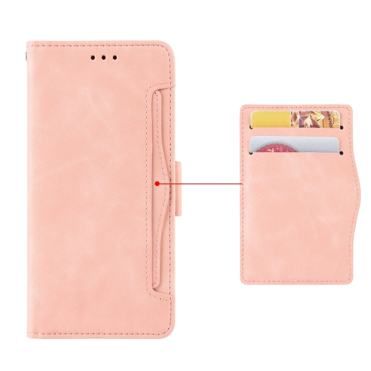 For Motorola Moto G34 5G Skin Feel Calf Texture Card Slots Leather Phone Case(Pink) - Motorola Cases by buy2fix | Online Shopping UK | buy2fix