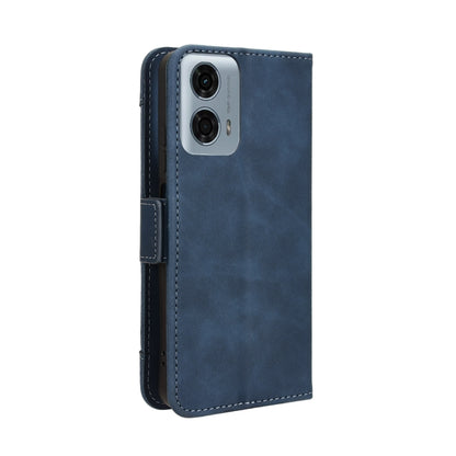 For Motorola Moto G34 5G Skin Feel Calf Texture Card Slots Leather Phone Case(Blue) - Motorola Cases by buy2fix | Online Shopping UK | buy2fix