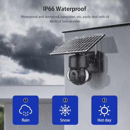 SHIWOJIA IP66 Waterproof 4G 3MP Solar Dome IP Camera, Two-way Audio & PIR Motion Detection & Night Vision, Version:AU(Black) - Wireless Camera by buy2fix | Online Shopping UK | buy2fix