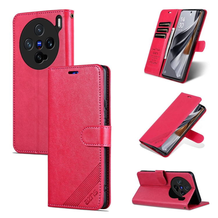 For vivo X200 Pro mini AZNS Sheepskin Texture Flip Leather Phone Case(Red) - X200 Pro mini Cases by AZNS | Online Shopping UK | buy2fix