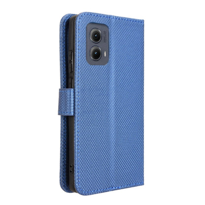 For Motorola Edge 2024 5G Diamond Texture Leather Phone Case(Blue) - Motorola Cases by buy2fix | Online Shopping UK | buy2fix