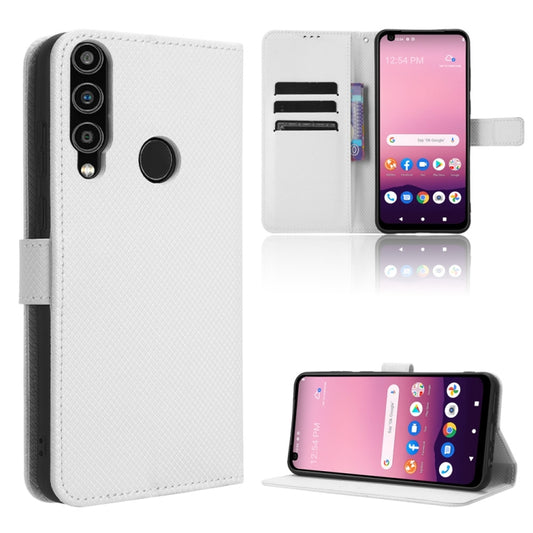 For Orbic Magic 5G R678EL Diamond Texture Leather Phone Case(White) - More Brand by buy2fix | Online Shopping UK | buy2fix