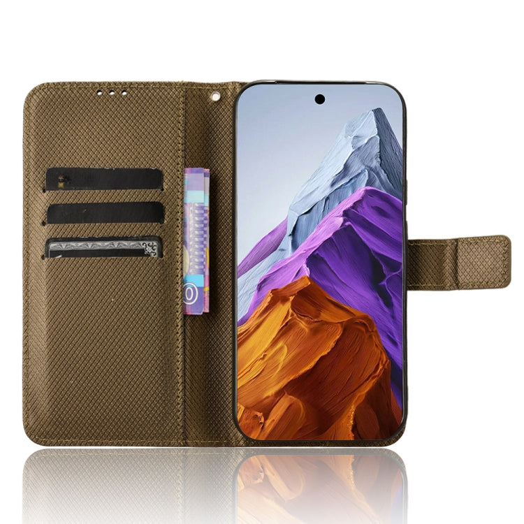 For Google Pixel 9 Diamond Texture Leather Phone Case(Brown) - Google Cases by buy2fix | Online Shopping UK | buy2fix