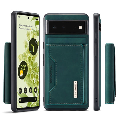 For Google Pixel 6 DG.MING M2 Series 3-Fold Multi Card Bag + Magnetic Phone Case(Green) - Google Cases by DG.MING | Online Shopping UK | buy2fix