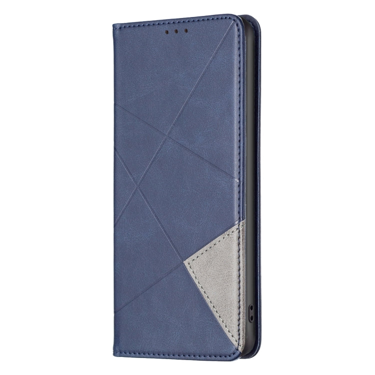 For Xiaomi Redmi Note 13 Rhombus Texture Magnetic Leather Phone Case(Blue) - Xiaomi Cases by buy2fix | Online Shopping UK | buy2fix