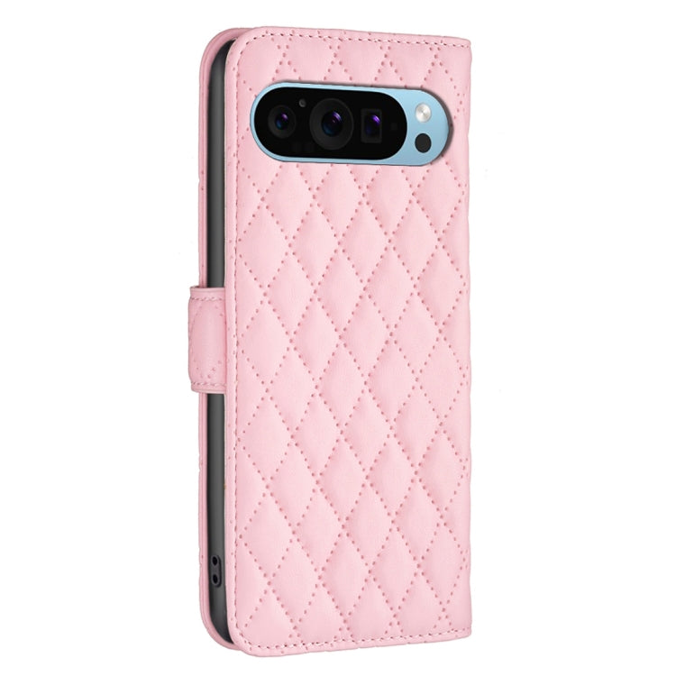 For Google Pixel 9 Diamond Lattice Wallet Leather Flip Phone Case(Pink) - Google Cases by buy2fix | Online Shopping UK | buy2fix