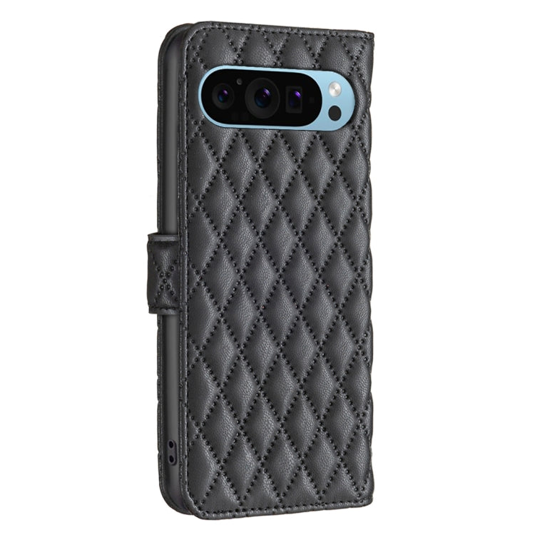 For Google Pixel 9 Pro Diamond Lattice Wallet Leather Flip Phone Case(Black) - Google Cases by buy2fix | Online Shopping UK | buy2fix