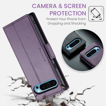 For Google Pixel 9 Pro XL CaseMe 023 Butterfly Buckle Litchi Texture RFID Anti-theft Leather Phone Case(Pearly Purple) - Google Cases by CaseMe | Online Shopping UK | buy2fix