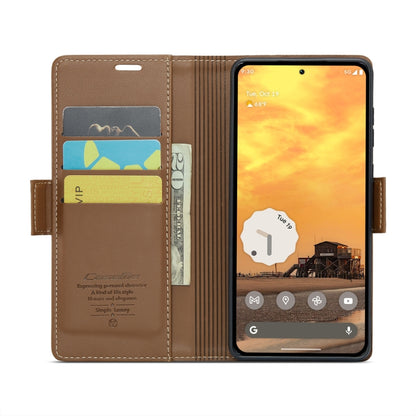 For Google Pixel 9 / 9 Pro CaseMe 023 Butterfly Buckle Litchi Texture RFID Anti-theft Leather Phone Case(Brown) - Google Cases by CaseMe | Online Shopping UK | buy2fix