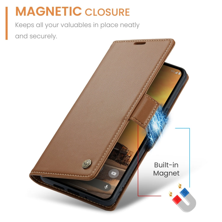 For Google Pixel 9 / 9 Pro CaseMe 023 Butterfly Buckle Litchi Texture RFID Anti-theft Leather Phone Case(Brown) - Google Cases by CaseMe | Online Shopping UK | buy2fix