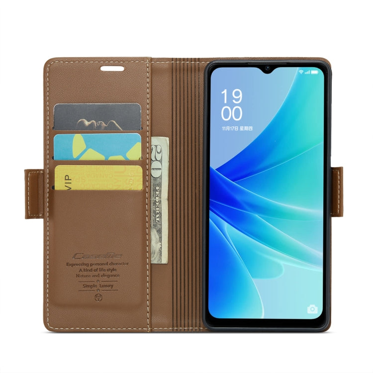 For OPPO A57 4G Global/A57s 4G Global CaseMe 023 Butterfly Buckle Litchi Texture RFID Anti-theft Leather Phone Case(Brown) - OPPO Cases by CaseMe | Online Shopping UK | buy2fix