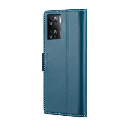 For OPPO A77s CaseMe 023 Butterfly Buckle Litchi Texture RFID Anti-theft Leather Phone Case(Blue) - OPPO Cases by CaseMe | Online Shopping UK | buy2fix