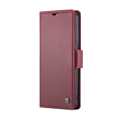 For OPPO Reno7 Z Global/Reno7 Lite Global CaseMe 023 Butterfly Buckle Litchi Texture RFID Anti-theft Leather Phone Case(Wine Red) - OPPO Cases by CaseMe | Online Shopping UK | buy2fix