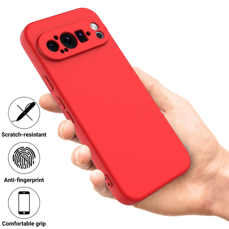 For Google Pixel 9 Pro XL Pure Color Liquid Silicone Shockproof Phone Case(Red) - Google Cases by buy2fix | Online Shopping UK | buy2fix