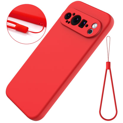 For Google Pixel 9 Pro XL Pure Color Liquid Silicone Shockproof Phone Case(Red) - Google Cases by buy2fix | Online Shopping UK | buy2fix