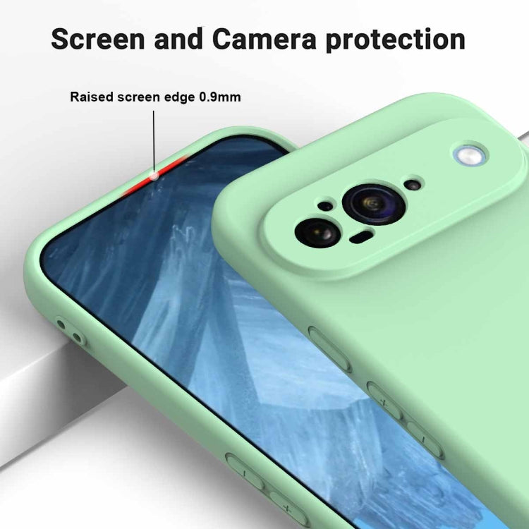 For Google Pixel 9 Pure Color Liquid Silicone Shockproof Phone Case(Green) - Google Cases by buy2fix | Online Shopping UK | buy2fix