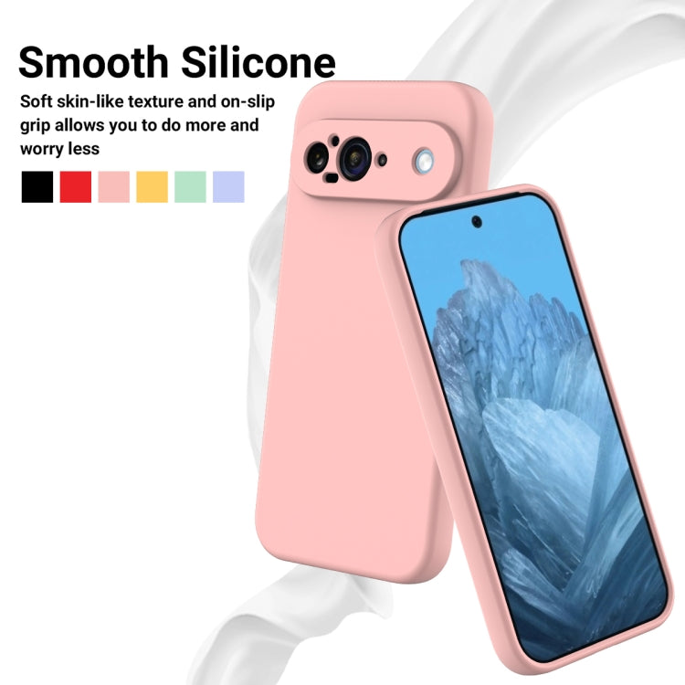 For Google Pixel 9 Pure Color Liquid Silicone Shockproof Phone Case(Pink) - Google Cases by buy2fix | Online Shopping UK | buy2fix