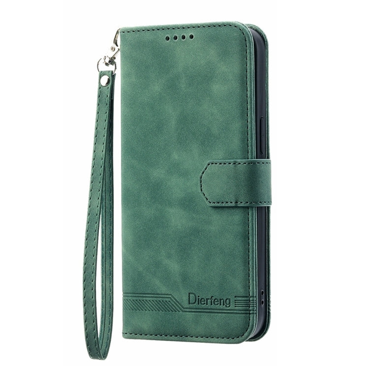 For Xiaomi Redmi Note13 4G Dierfeng Dream Line TPU + PU Leather Phone Case(Green) - Note 13 Cases by buy2fix | Online Shopping UK | buy2fix