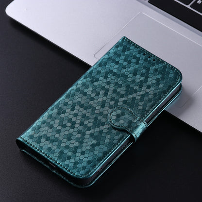 For Google Pixel 9 Pro Honeycomb Dot Texture Leather Phone Case(Green) - Google Cases by buy2fix | Online Shopping UK | buy2fix