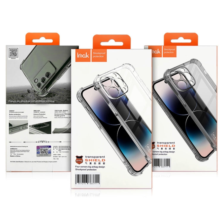 For Xiaomi Redmi Note 13 Pro+ imak Shockproof Airbag TPU Phone Case(Transparent Black) - Note 13 Pro+ Cases by imak | Online Shopping UK | buy2fix