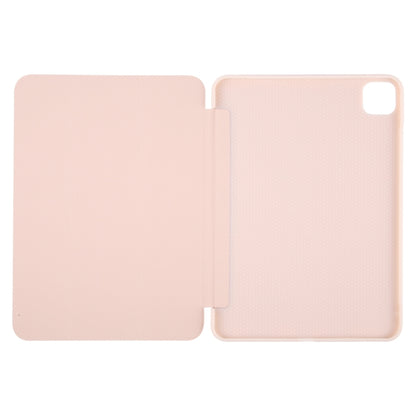 For iPad Air 11 2024 GEBEI 3-folding Holder Shockproof Flip Leather Tablet Case(Pink) - iPad Air 11 2024 Cases by GEBEI | Online Shopping UK | buy2fix