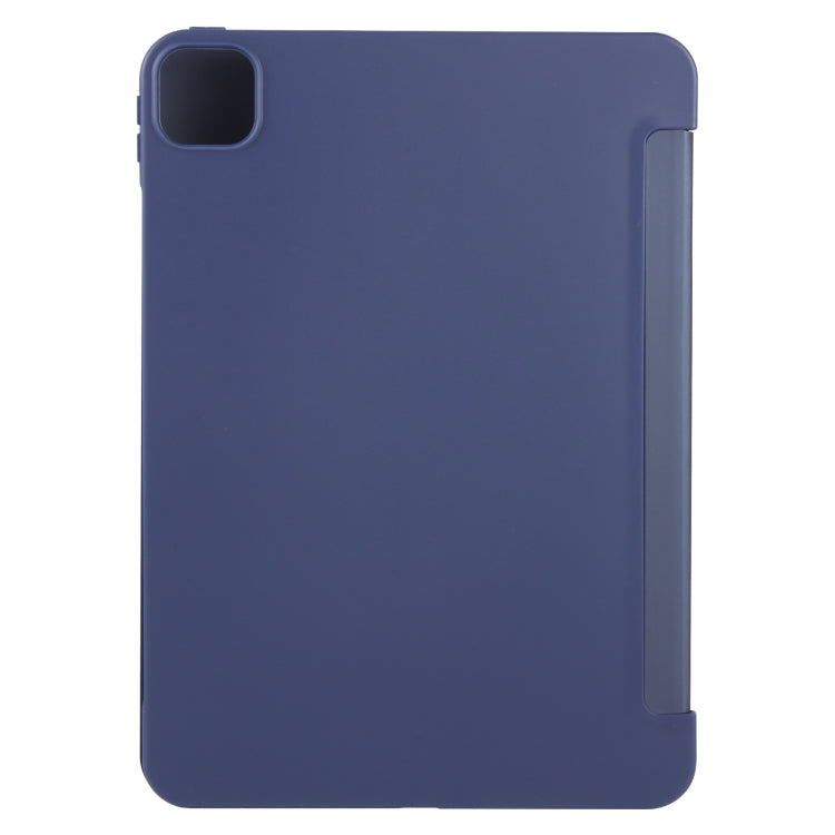 For iPad Pro 13 2024 GEBEI 3-folding Holder Shockproof Flip Leather Tablet Case(Dark Blue) - iPad Pro 13 2024 Cases by GEBEI | Online Shopping UK | buy2fix