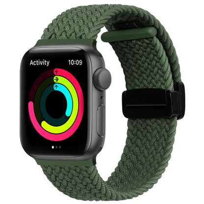 Magnetic Fold Clasp Woven Watch Band For Apple Watch Ultra 49mm(Green) - Watch Bands by buy2fix | Online Shopping UK | buy2fix