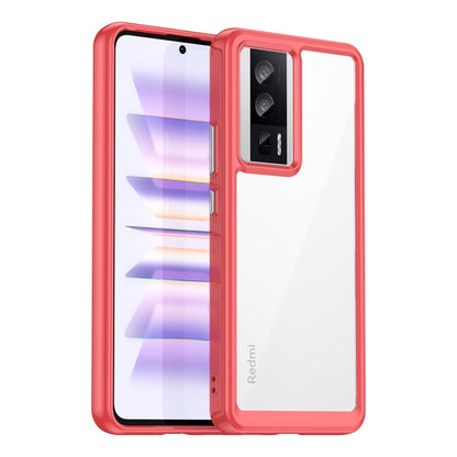 For Xiaomi Poco F5 Pro Colorful Series Acrylic Hybrid TPU Phone Case(Red) - Xiaomi Cases by buy2fix | Online Shopping UK | buy2fix